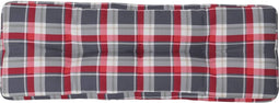vidaXL - Palletkussen - 120x40x12 - cm - stof - ruitpatroon - rood