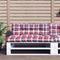 vidaXL - Palletkussen - 120x40x12 - cm - stof - ruitpatroon - rood