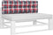 vidaXL - Palletkussen - 120x40x12 - cm - stof - ruitpatroon - rood