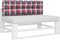 vidaXL - Palletkussen - 120x40x12 - cm - stof - ruitpatroon - rood