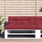 vidaXL - Palletkussen - 120x40x12 - cm - stof - wijnrood