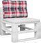 vidaXL - Palletkussen - 50x40x12 - cm - stof - ruitpatroon - rood