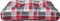 vidaXL - Palletkussen - 58x58x10 - cm - ruitpatroon - stof - rood