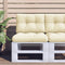 vidaXL - Palletkussen - 60x40x12 - cm - stof - crèmekleurig