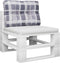 vidaXL - Palletkussen - 60x40x12 - cm - stof - ruitpatroon - grijs