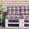 vidaXL - Palletkussen - 60x40x12 - cm - stof - ruitpatroon - rood