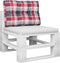 vidaXL - Palletkussen - 60x40x12 - cm - stof - ruitpatroon - rood