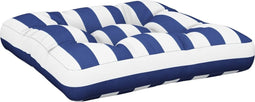vidaXL - Palletkussen - 60x61,5x10 - cm - gestreept - oxford - stof - blauw - wit