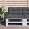vidaXL - Palletkussen - 70x40x12 - cm - stof - antracietkleurig