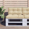 vidaXL - Palletkussen - 70x40x12 - cm - stof - beige