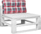 vidaXL - Palletkussen - 70x40x12 - cm - stof - ruitpatroon - rood