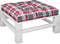 vidaXL - Palletkussen - 70x70x12 - cm - stof - ruitpatroon - rood