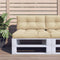 vidaXL - Palletkussen - 80x40x12 - cm - stof - beige