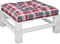 vidaXL - Palletkussen - 80x80x12 - cm - stof - ruitpatroon - rood