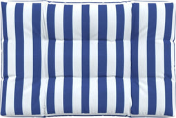 vidaXL - Palletkussen - gestreept - 120x80x12 - cm - stof - blauw - en - wit