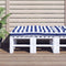vidaXL - Palletkussen - gestreept - 120x80x12 - cm - stof - blauw - en - wit