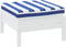 vidaXL - Palletkussen - gestreept - 60x60x8 - cm - oxford - stof - blauw - en - wit