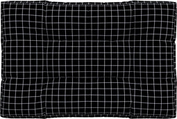 vidaXL - Palletkussen - ruitpatroon - 120x80x12 - cm - stof - zwart