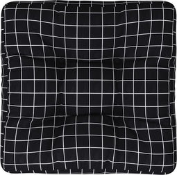 vidaXL - Palletkussen - ruitpatroon - 60x60x12 - cm - stof - zwart