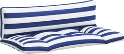 vidaXL - Palletkussens - 2 - st - gestreept - oxford - stof - wit - en - blauw
