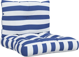 vidaXL - Palletkussens - 2 - st - gestreept - oxford - stof - wit - en - blauw