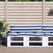 vidaXL - Palletkussens - 2 - st - gestreept - oxford - stof - wit - en - blauw