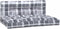 vidaXL - Palletkussens - 2 - st - ruitpatroon - stof - grijs