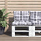 vidaXL - Palletkussens - 2 - st - ruitpatroon - stof - grijs