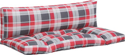 vidaXL - Palletkussens - 2 - st - ruitpatroon - stof - rood
