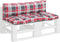 vidaXL - Palletkussens - 2 - st - ruitpatroon - stof - rood