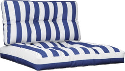 vidaXL - Palletkussens - 2 - st - stof - gestreept - wit - en - blauw