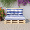 vidaXL - Palletkussens - 2 - st - stof - gestreept - wit - en - blauw