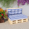 vidaXL - Palletkussens - 2 - st - stof - gestreept - wit - en - blauw