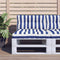 vidaXL - Palletkussens - 2 - st - stof - gestreept - wit - en - blauw