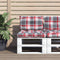 vidaXL - Palletkussens - 2 - st - stof - ruitpatroon - rood