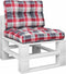 vidaXL - Palletkussens - 2 - st - stof - ruitpatroon - rood