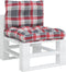 vidaXL - Palletkussens - 2 - st - stof - ruitpatroon - rood