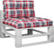vidaXL - Palletkussens - 2 - st - stof - ruitpatroon - rood