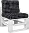 vidaXL - Palletkussens - 2 - st - stof - ruitpatroon - zwart