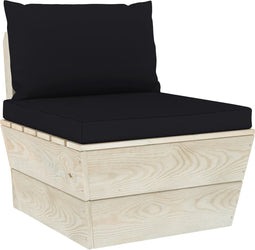 vidaXL - Palletkussens - 2 - st - stof - zwart