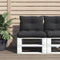 vidaXL - Palletkussens - 2 - st - stof - zwart
