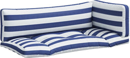 vidaXL - Palletkussens - 3 - st - gestreept - oxford - stof - wit - en - blauw