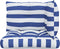 vidaXL - Palletkussens - 3 - st - gestreept - oxford - stof - wit - en - blauw