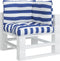 vidaXL - Palletkussens - 3 - st - gestreept - oxford - stof - wit - en - blauw