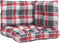 vidaXL - Palletkussens - 3 - st - ruitpatroon - stof - rood