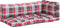 vidaXL - Palletkussens - 3 - st - ruitpatroon - stof - rood