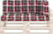 vidaXL - Palletkussens - 3 - st - ruitpatroon - stof - rood