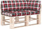 vidaXL - Palletkussens - 3 - st - ruitpatroon - stof - rood