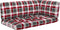 vidaXL - Palletkussens - 3 - st - ruitpatroon - stof - rood