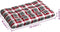 vidaXL - Palletkussens - 3 - st - ruitpatroon - stof - rood